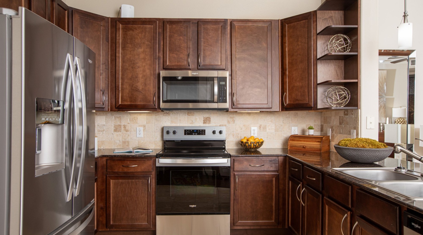 kitchen with wood cabinets and stainless steel appliances