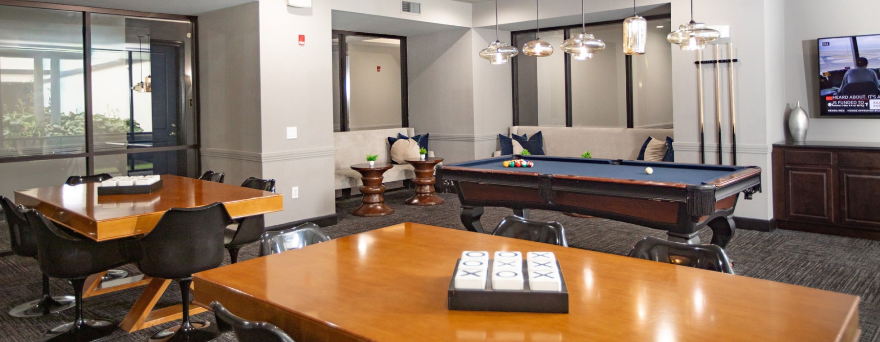 game room with billiards table